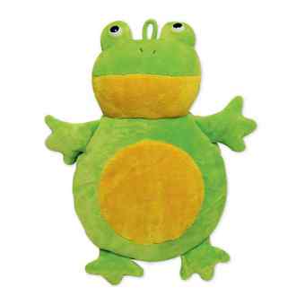 Waermflasche rund 1,2 l Frosch mit Raschelpfote