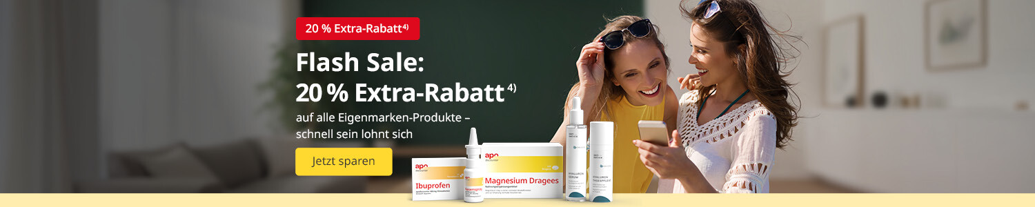 Flash Sale: 20 % Extra-Rabatt auf alle Produkte der Marken apodiscounter und sensetics