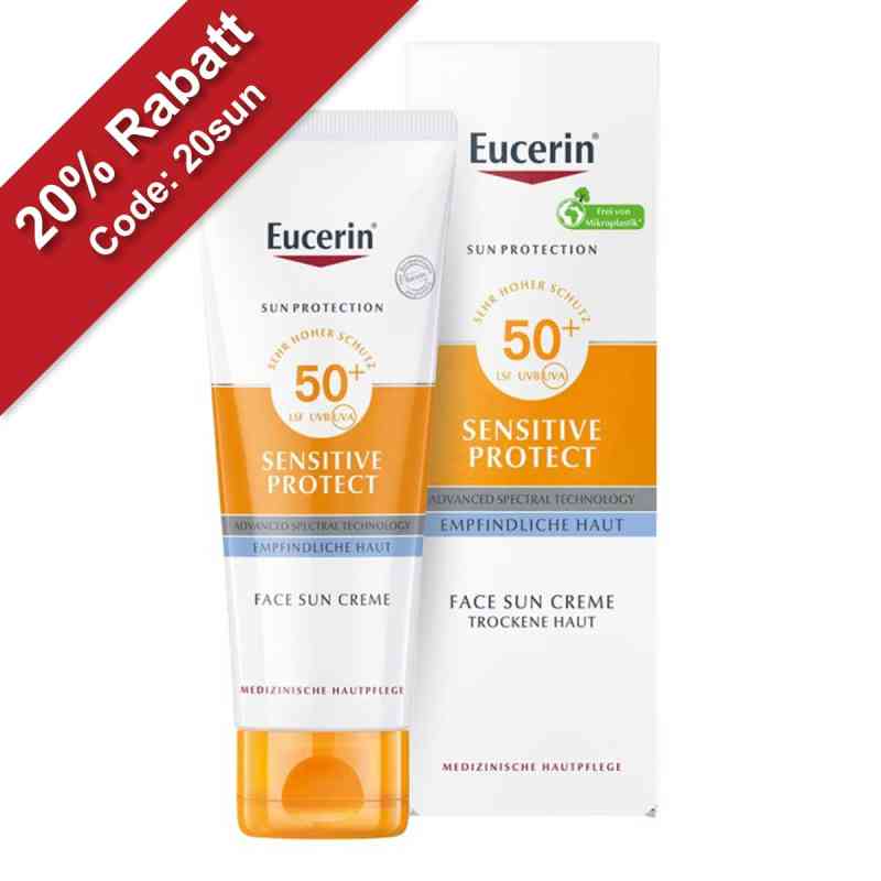 Eucerin Sun Sensitive Protect Face Creme LSF 50+ 50 ml von Beiersdorf AG Eucerin PZN 00802461