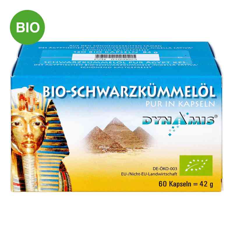 Dynamis Ägyptisches Schwarzkümmelöl Bio PUR Kapseln 120 stk von Dynamis Gesundheitsprod.Vertr.GmbH PZN 01050023