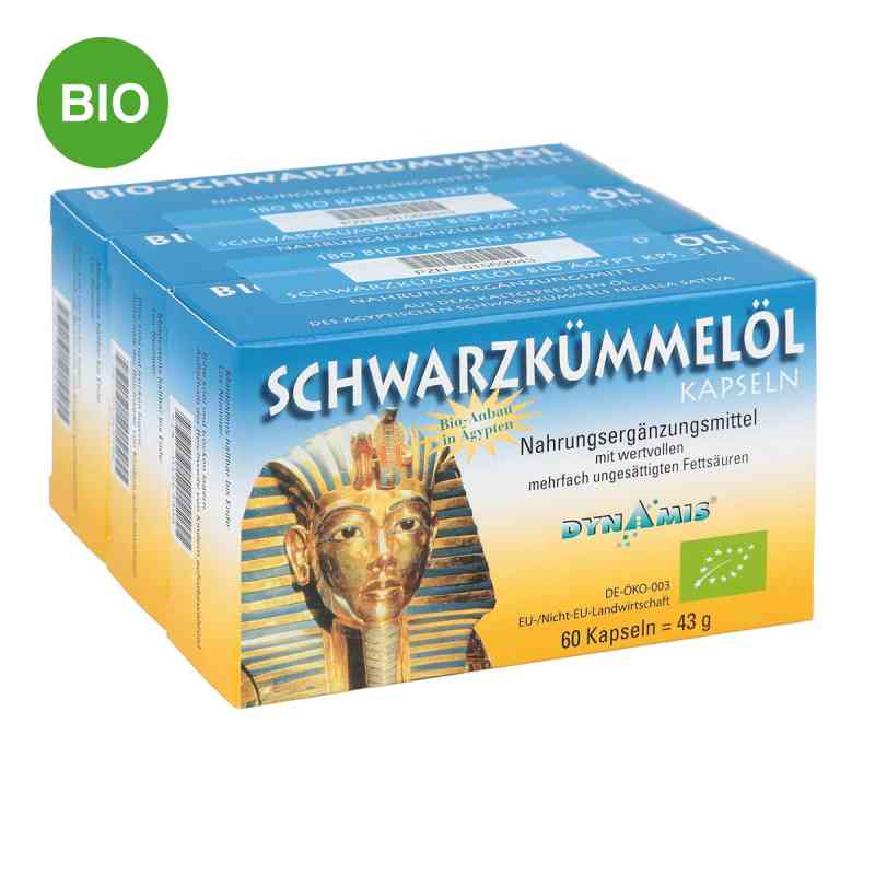 Schwarzkümmel Bio ägypt. Kapseln 180 stk von Dynamis Gesundheitsprod.Vertr.GmbH PZN 01569943