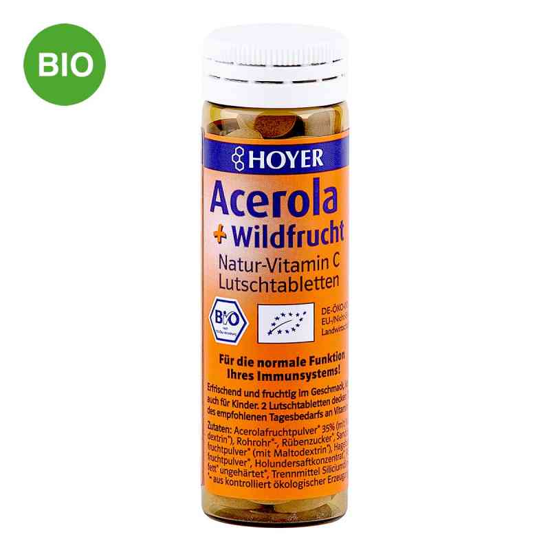 Acerola Und Wildfrucht Vitamin C Lutschtabletten 60 stk von HOYER GmbH PZN 07626429