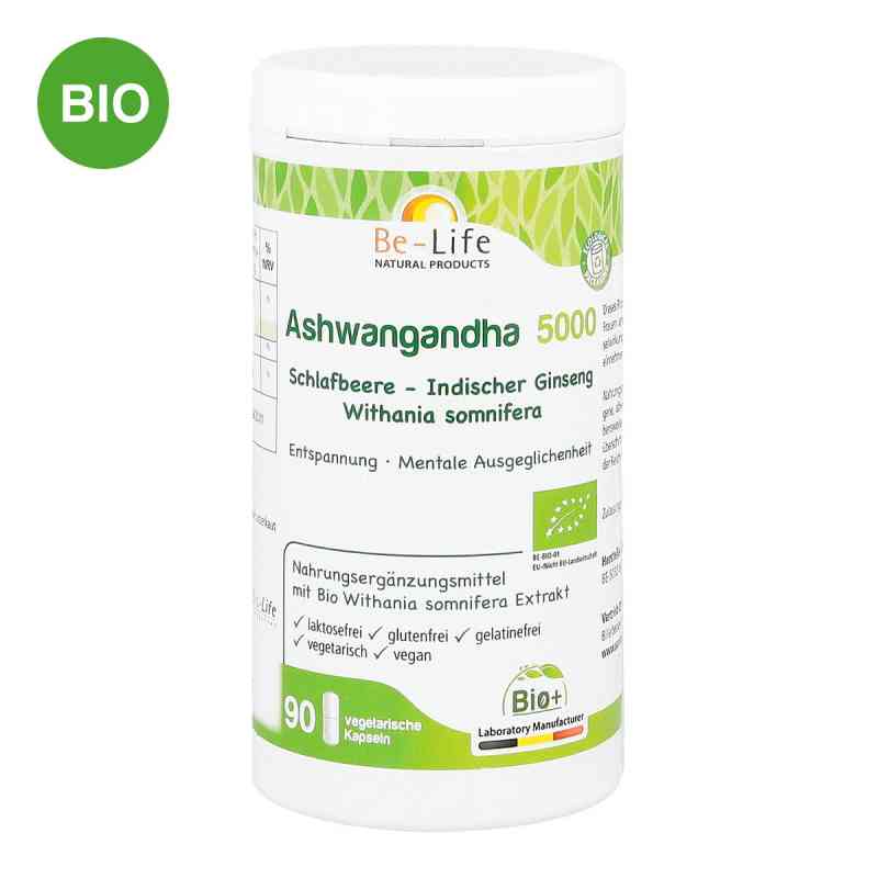 Ashwagandha 5000 Bio Kapseln 90 stk von SANITAS GmbH & Co. KG PZN 15879647