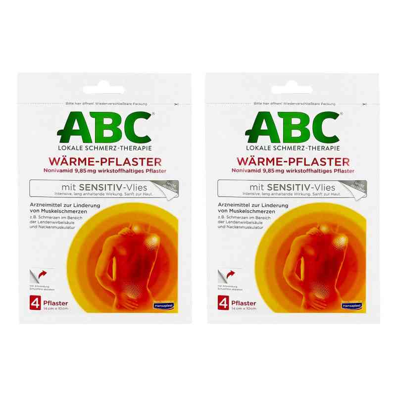 ABC Wärme-Pflaster mit Sensitive-Vlies 9,85mg Hansaplast med 2x4 stk von Beiersdorf AG PZN 08102731