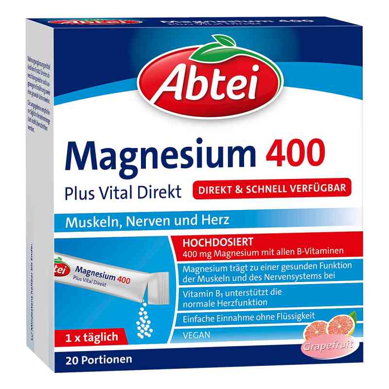 Abtei Magnesium 400 Vital Direkt Sachet Granulat 20 stk von Omega Pharma Deutschland GmbH PZN 18080620