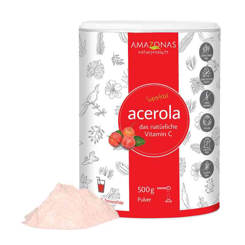 Acerola 100% natürliches Vitamin C Pulver 500 g von AMAZONAS Naturprodukte Handels GmbH PZN 01974508