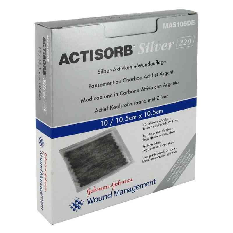 Actisorb 220 Silver 10,5x10,5 cm steril Kompressen 10 stk von Solventum Germany GmbH PZN 01098774