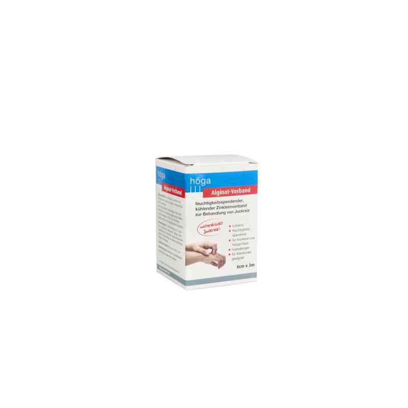 Alginat-Verband 8 cm x 3 m kühlender Zinkleimverband 1 stk von Höga-Pharm GmbH PZN 14057506