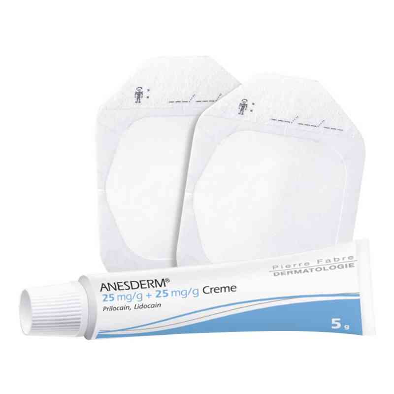 Anesderm zur Betäubung der Haut + 2 Pflaster 5 g von PIERRE FABRE DERMO KOSMETIK GmbH PZN 09071496
