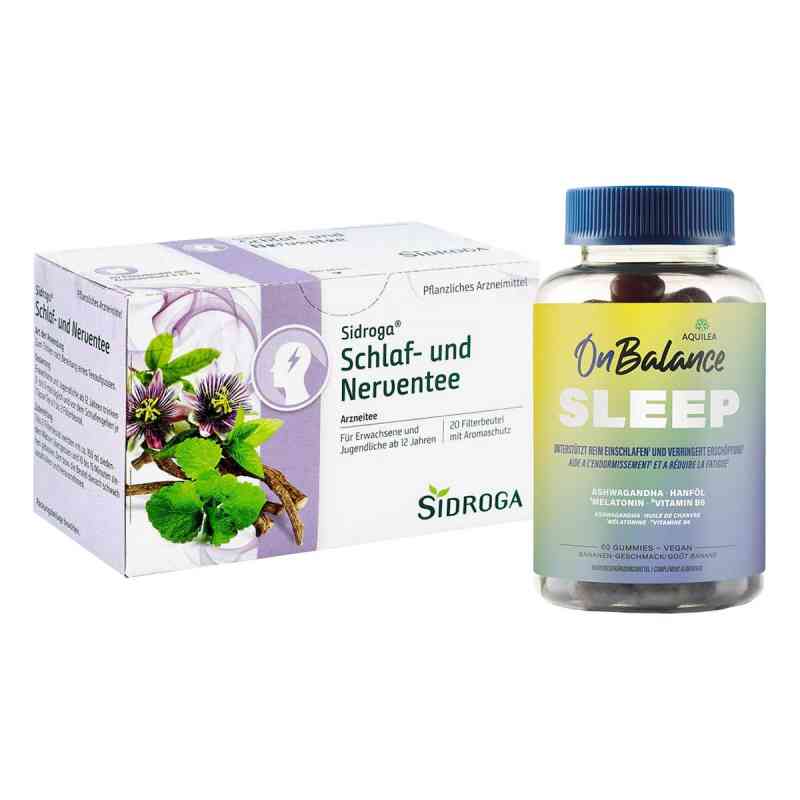 Aquilea Onbalance Sleep Gummies + Sidroga Schlaf- & Nerventee 1 Set von Uriach Germany GmbH PZN 08107417