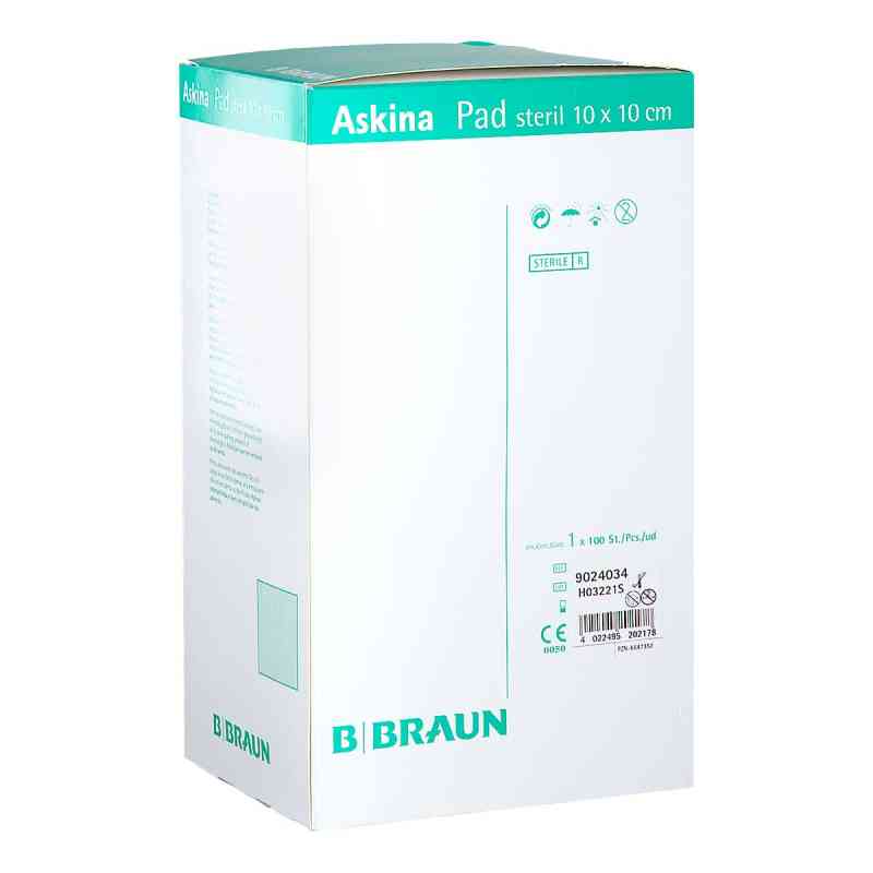 Askina Pad Wundauflage 10x10cm nichthaftend 100 stk von B. Braun Melsungen AG PZN 06647352