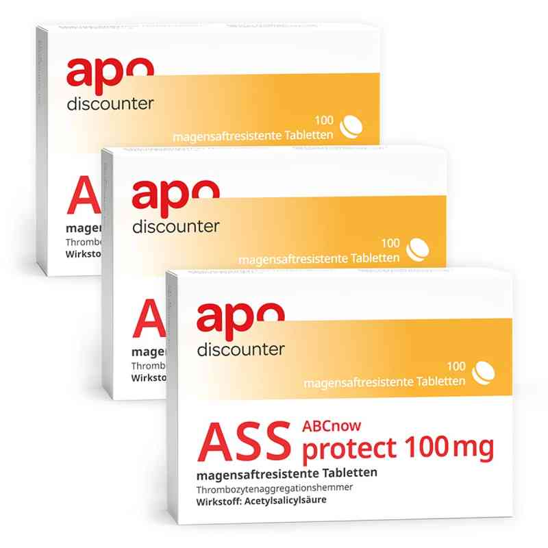 ASS 100 mg Protect, magensaftresistent von apodiscounter 3x100 stk von apo.com Group GmbH PZN 08107781