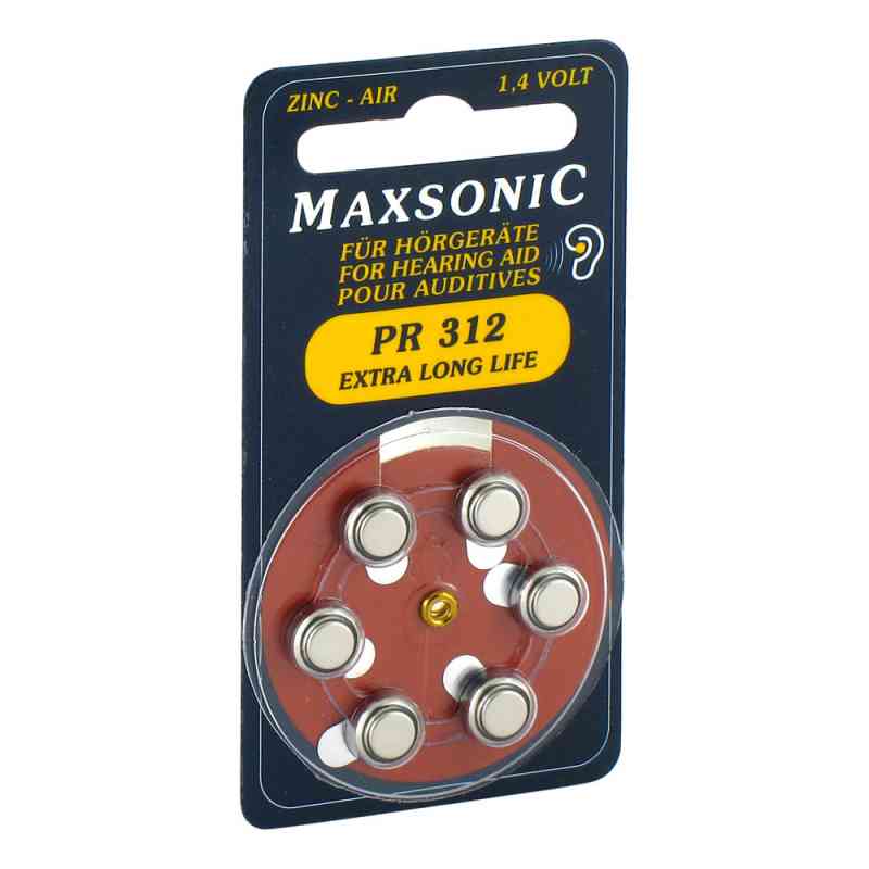 Batterien für Hörgeräte Maxsonic Pr312 6 stk von Vielstedter Elektronik PZN 02195924