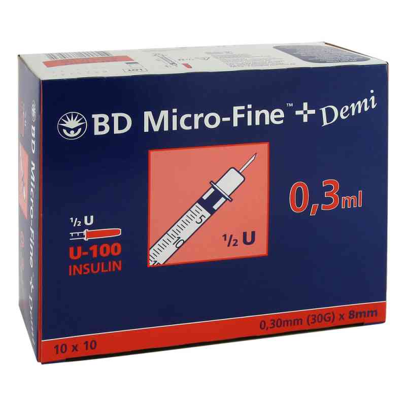 Bd Micro-fine+ U 100 Ins.spr. 0,3x8 mm 100 stk von embecta GmbH PZN 04144150
