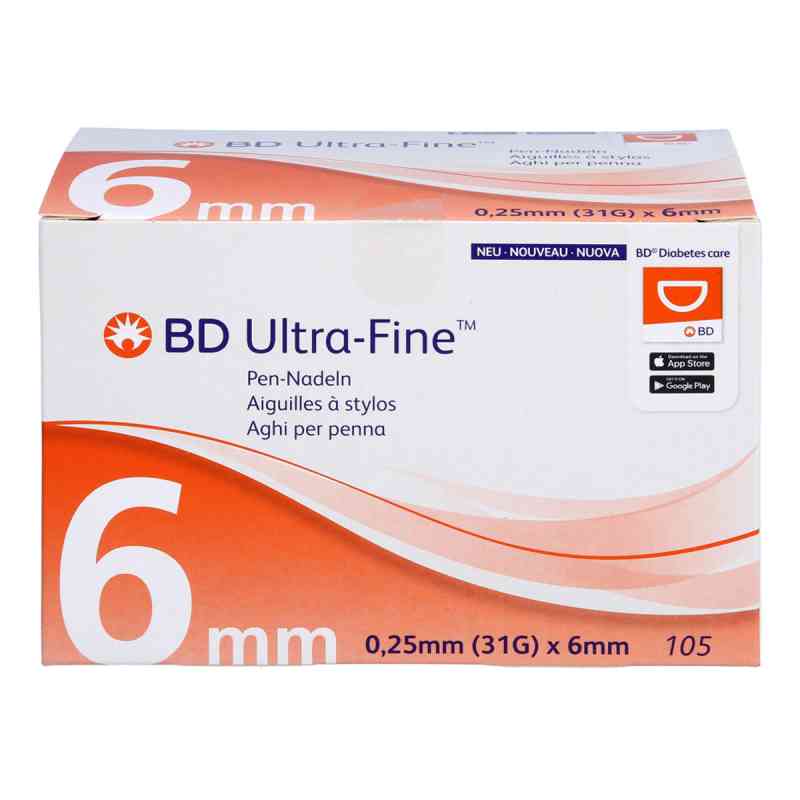 Bd Ultra-fine Pen-nadeln 6 Mm 31 G 0,25 Mm 105 stk von Acti Medi GmbH PZN 17831320