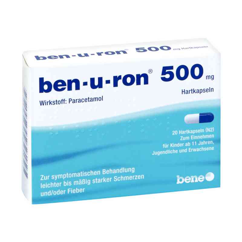 Ben-u-ron 500mg Hartkapseln 20 stk von bene Arzneimittel GmbH PZN 02710740