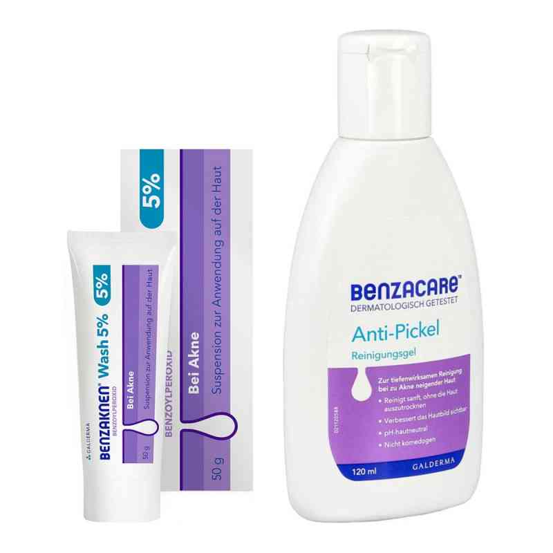 Benzacare Anti-Pickel Reinigungsgel + Benzaknenwash 5% 1 Set von Galderma Laboratorium GmbH PZN 08105147