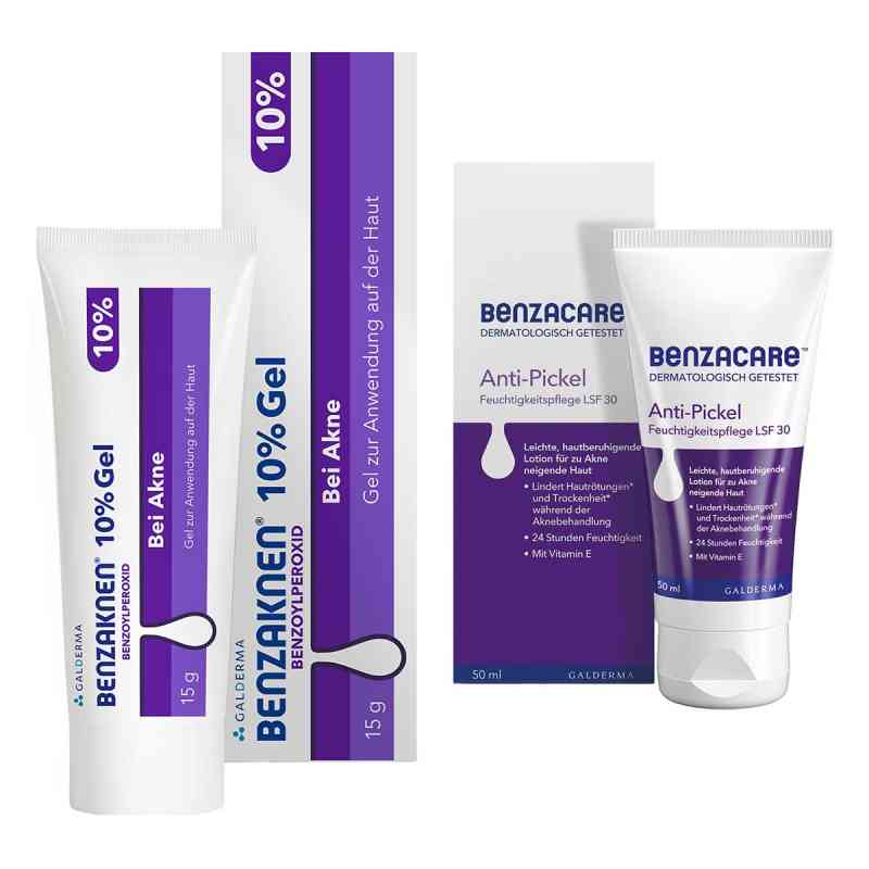 Benzaknen 10% + Benzacare Anti-Pickel Feuchtigkeitspflege LSF 30 1 Set von Galderma Laboratorium GmbH PZN 08105090