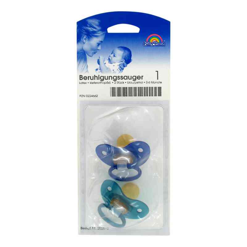 Beruhigungssauger Kieferor.lat.0-6 M.blau/petrol 2 stk von Büttner-Frank GmbH PZN 00224662