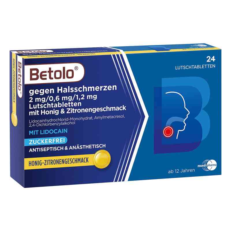 Betolo gegen Halsschmerzen Lutschtabletten Honig-Zitrone 24 stk von HERMES Arzneimittel GmbH PZN 18489208