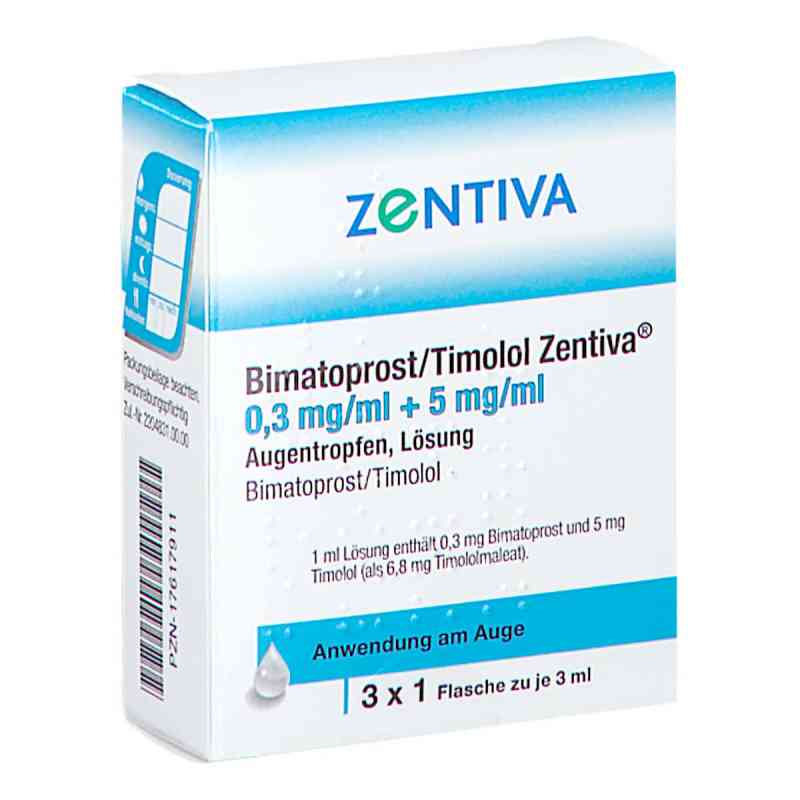 Bimatoprost/timolol Zentiva 0,3mg/ml + 5mg/ml Atr 3X3 ml von Zentiva Pharma GmbH PZN 17617911