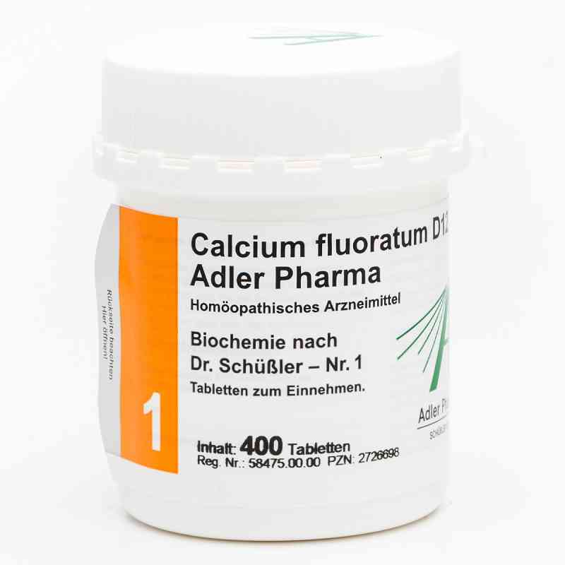Biochemie Adler 1 Calcium fluor.D12 Adl.p. Tabletten 400 stk von Adler Pharma Produktion und Vertrieb GmbH PZN 02726698