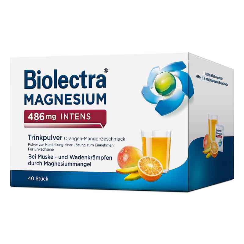 Biolectra Magnesium 486 mg Intens Trinkpulver Orange-Mango 40 stk von HERMES Arzneimittel GmbH PZN 20299998