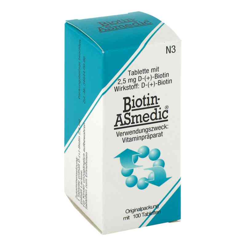 Biotin Asmedic 2,5 mg Tabletten 100 stk von Dyckerhoff Pharma GmbH & Co.KG PZN 00552202