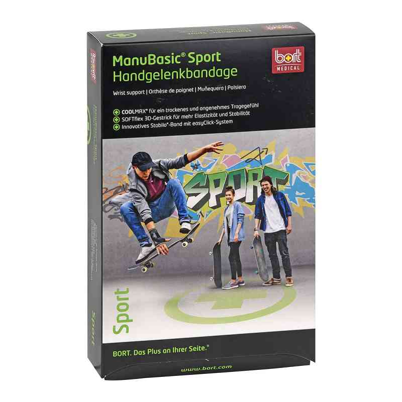Bort Manubasic Sport Bandage links large schw/grün 1 stk von Bort GmbH PZN 02740221