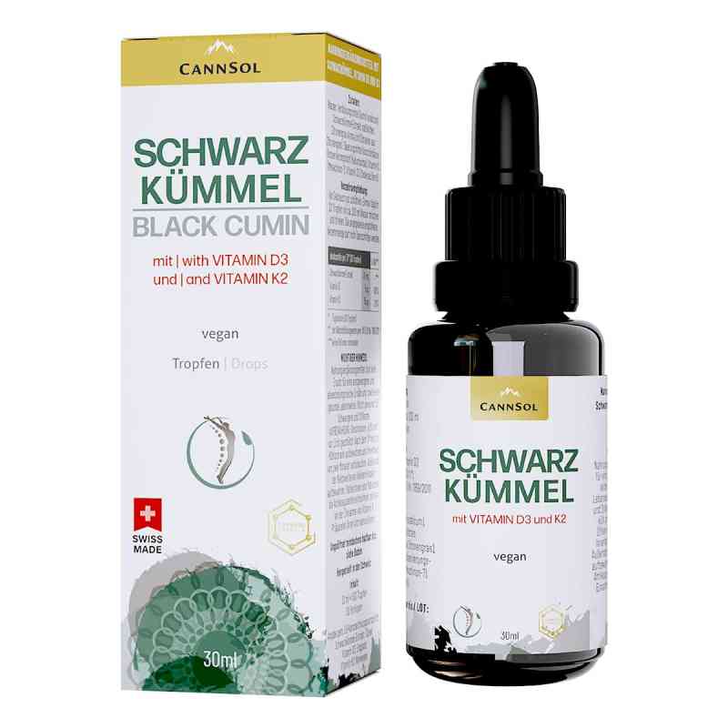 Cannsol Schwarzkümmel mit Vitamin D3 und K2 Tropfen 30 ml von SoluVeda GmbH PZN 19427445