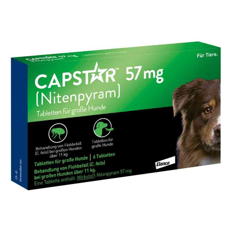 Capstar 57 mg Tabletten für große Hunde 6 stk von Elanco Deutschland GmbH PZN 01280763