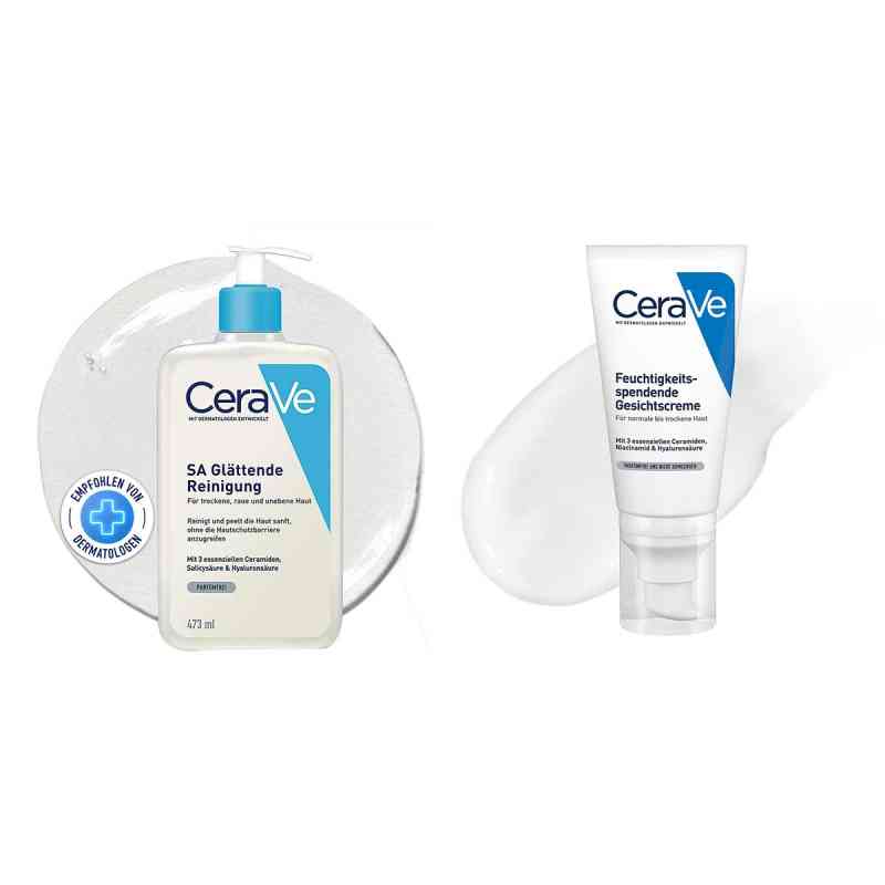 CeraVe Set für unebene Haut: Reinigung & Gesichtscreme 473+52 ml von L'Oreal Deutschland GmbH PZN 08105194
