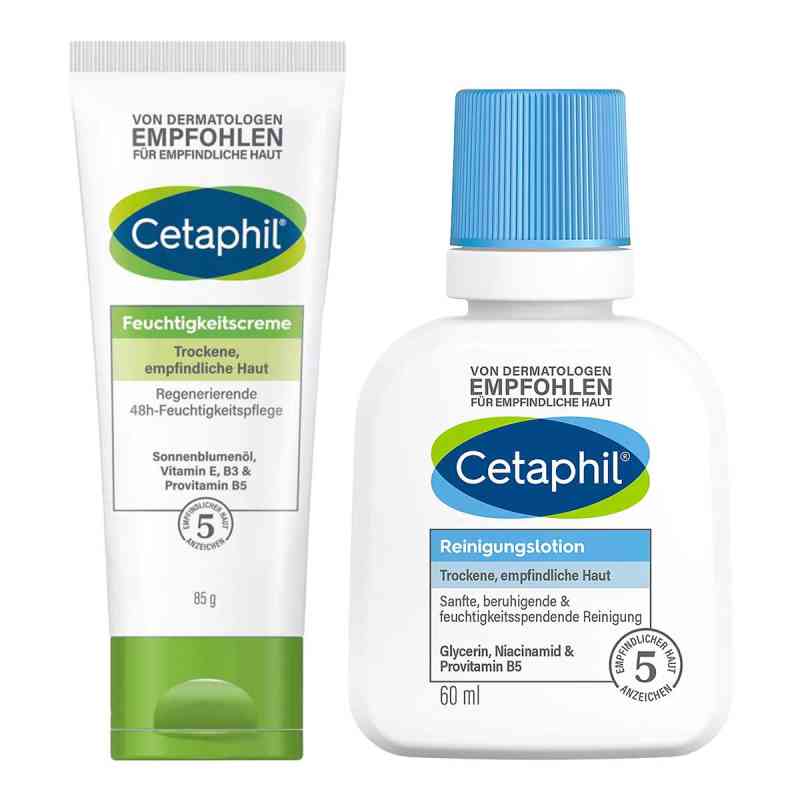 Cetaphil Feuchtigkeitscreme + Reinigungslotion 85+60 ml von Galderma Laboratorium GmbH PZN 08105016
