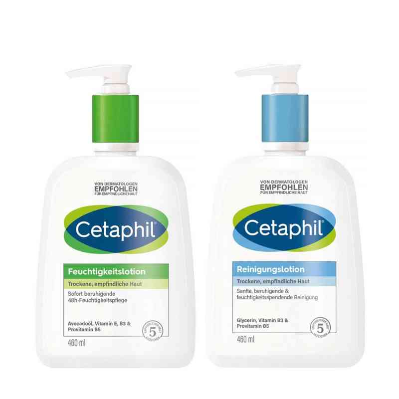 Cetaphil Feuchtigkeitslotion + Reinigungslotion 2x460 ml von Galderma Laboratorium GmbH PZN 08105020