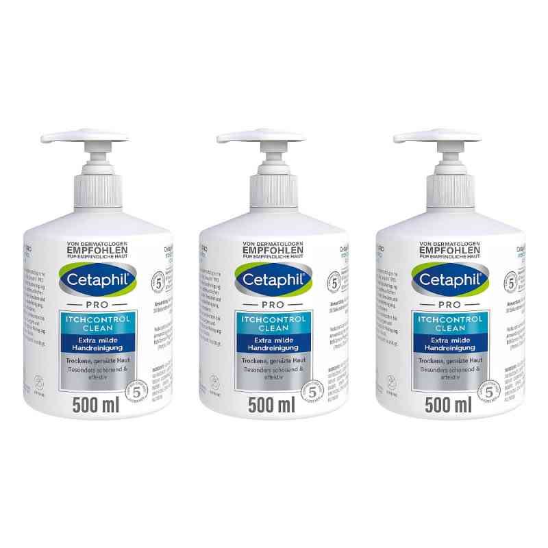 Cetaphil PRO ItchControl Clean Extra Milde Handreinigung 3x500 ml von Galderma Laboratorium GmbH PZN 08105006