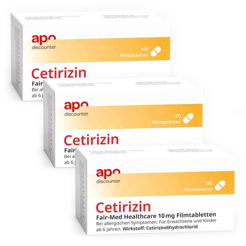 Cetirizin 10 mg von apodiscounter 3x100 stk von Fairmed Healthcare GmbH PZN 08102908