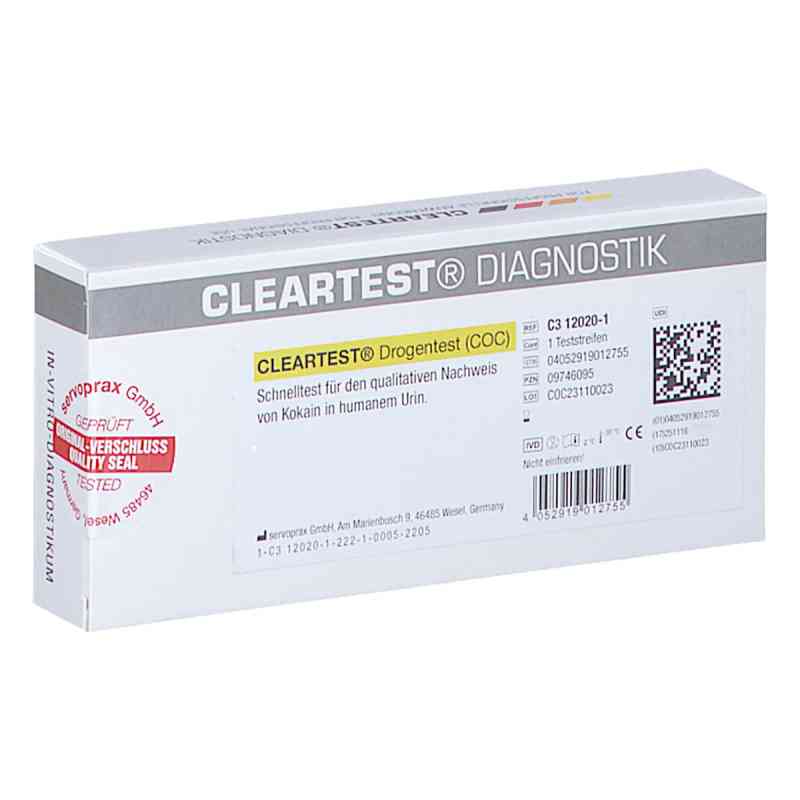 Cleartest Drogentest Coc Teststreifen 1 stk von Diaprax GmbH PZN 09746095