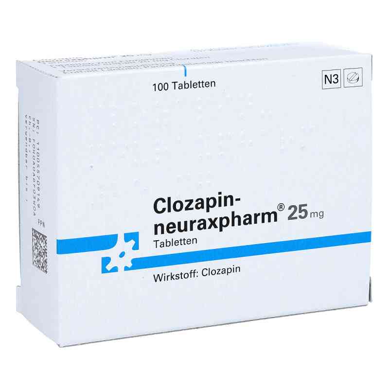 Clozapin-neuraxpharm 25mg 100 stk von neuraxpharm Arzneimittel GmbH PZN 00557091