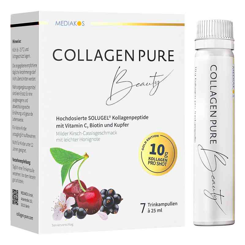 Collagen Pure Beauty 10 g Kollagen hochdos.Gold 7X25 ml von Mediakos GmbH PZN 16401385