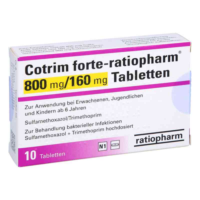 Cotrim Forte-ratiopharm 800 Mg/160 Mg Tabletten 10 stk von ratiopharm GmbH PZN 17550621
