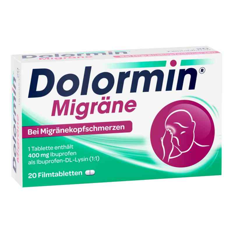 Dolormin Migräne 400 mg Ibuprofen bei Migränekopfschmerzen  20 stk von Johnson & Johnson GmbH (OTC) PZN 01300827