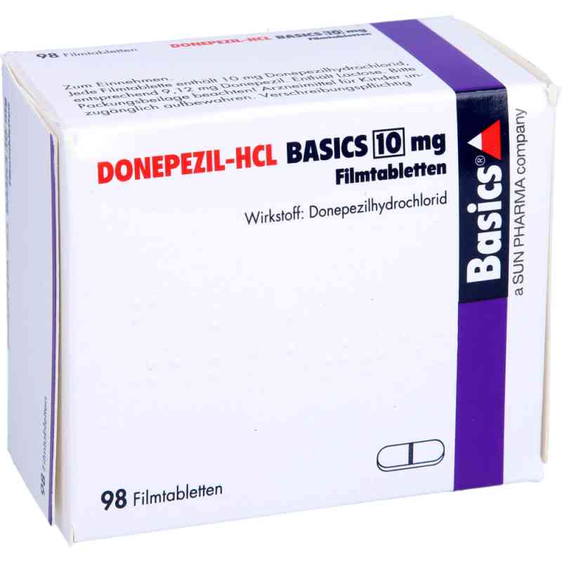 Donepezil-hcl Basics 10 mg Filmtabletten 98 stk von Basics GmbH PZN 08845300