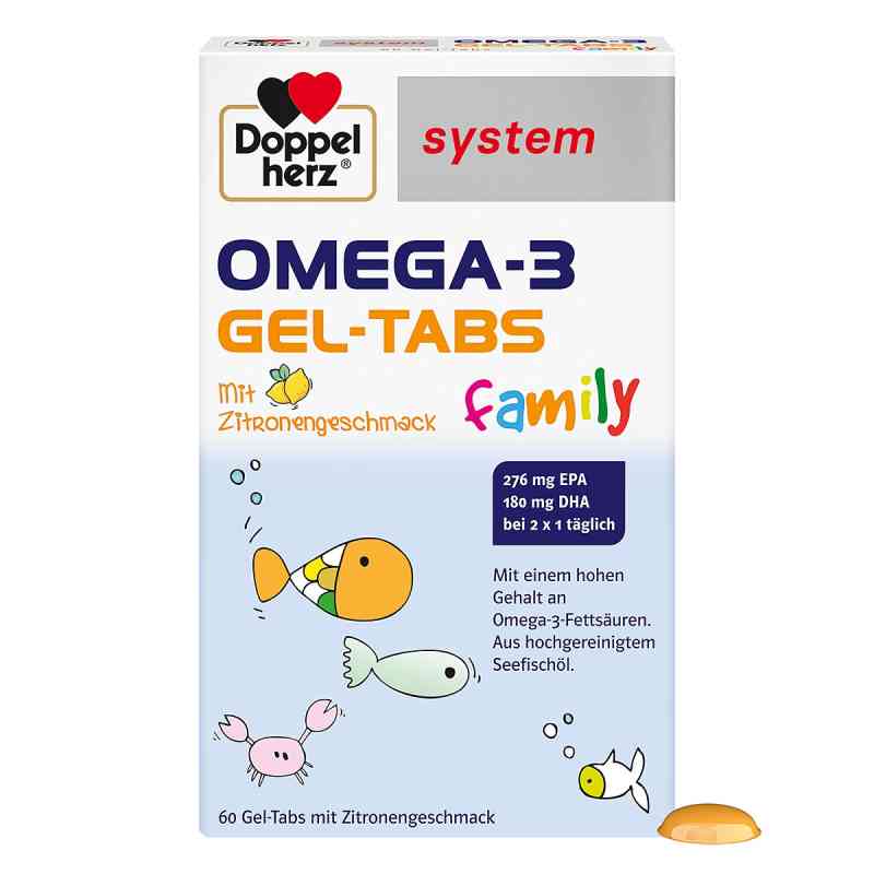 Doppelherz Omega-3 family Gel-tabs system Kautablette (n) 60 stk von Queisser Pharma GmbH & Co. KG PZN 12351236