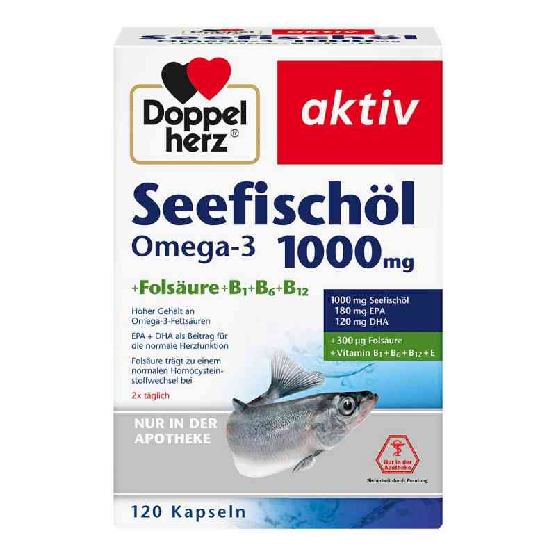 Doppelherz Seefischöl Omega-3 1000 mg+Fols. Kapsel (n) 120 stk von Queisser Pharma GmbH & Co. KG PZN 06583681