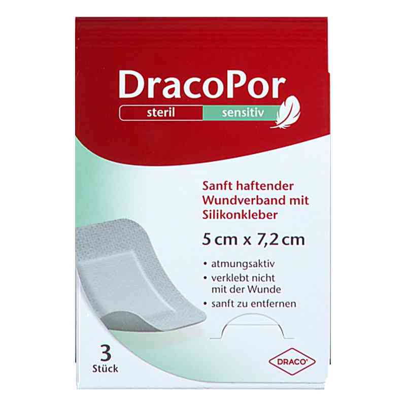 Dracopor Sensitiv 5x7,2 Cm Steril M.silikonkleber 3 stk von Dr. Ausbüttel GmbH & Co. KG PZN 17183111