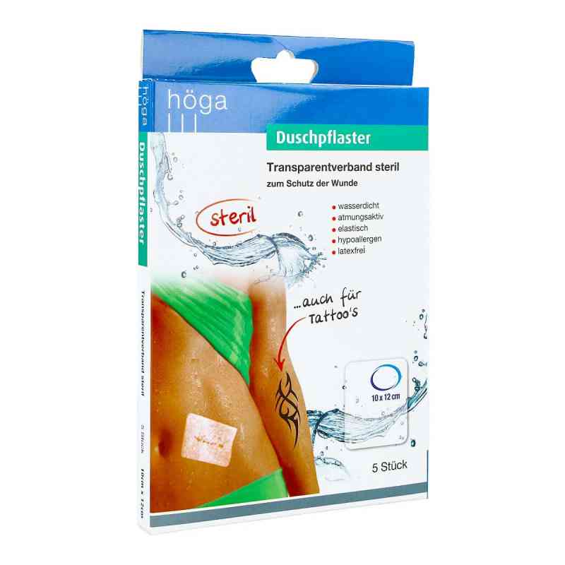 Duschpflaster 10x12 cm Transparentverband steril 5 stk von Höga-Pharm GmbH PZN 03687061