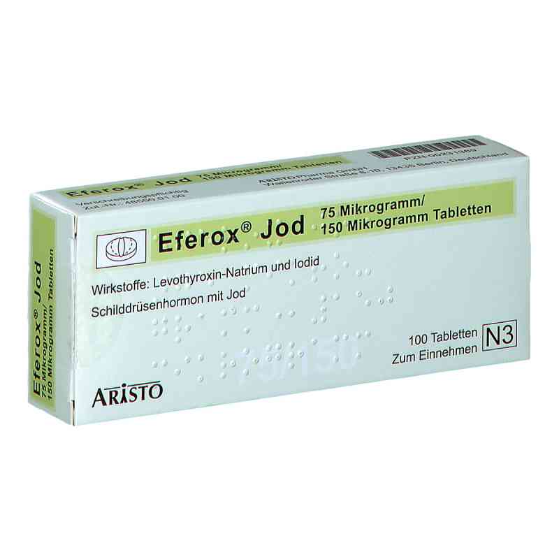 Eferox Jod 75 [my]g/150 [my]g Tabletten 100 stk von Aristo Pharma GmbH PZN 00231389