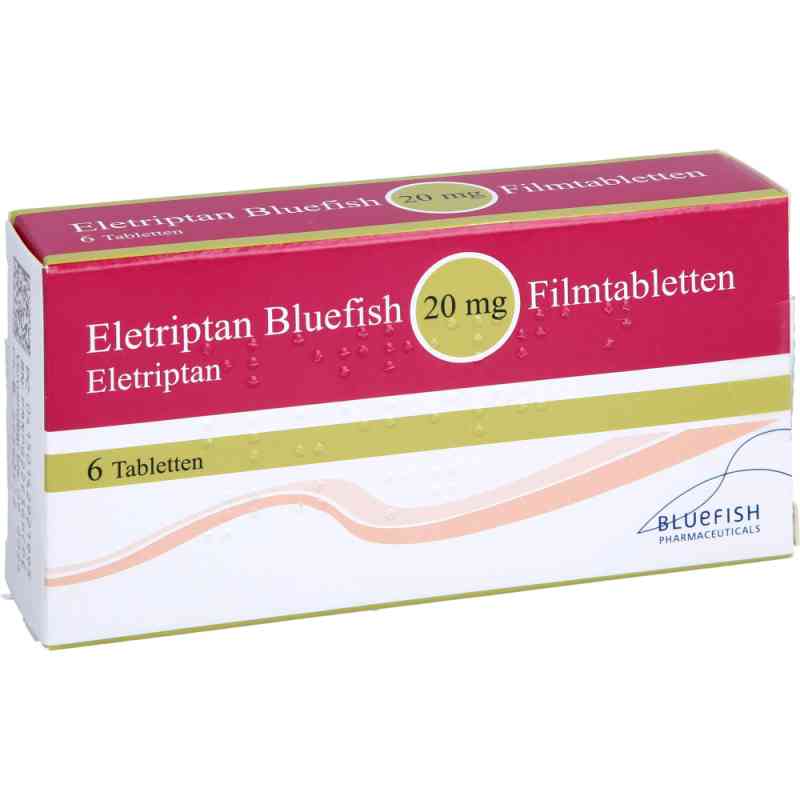 Eletriptan Bluefish 20 mg Filmtabletten 6 stk von Bluefish Pharma GmbH PZN 14292199