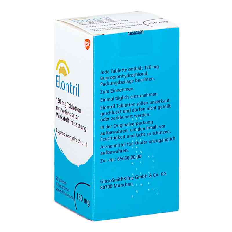 Elontril 150 mg Tabletten mit veränd.wirkst.freisetz. 90 stk von GlaxoSmithKline GmbH & Co. KG PZN 02084828