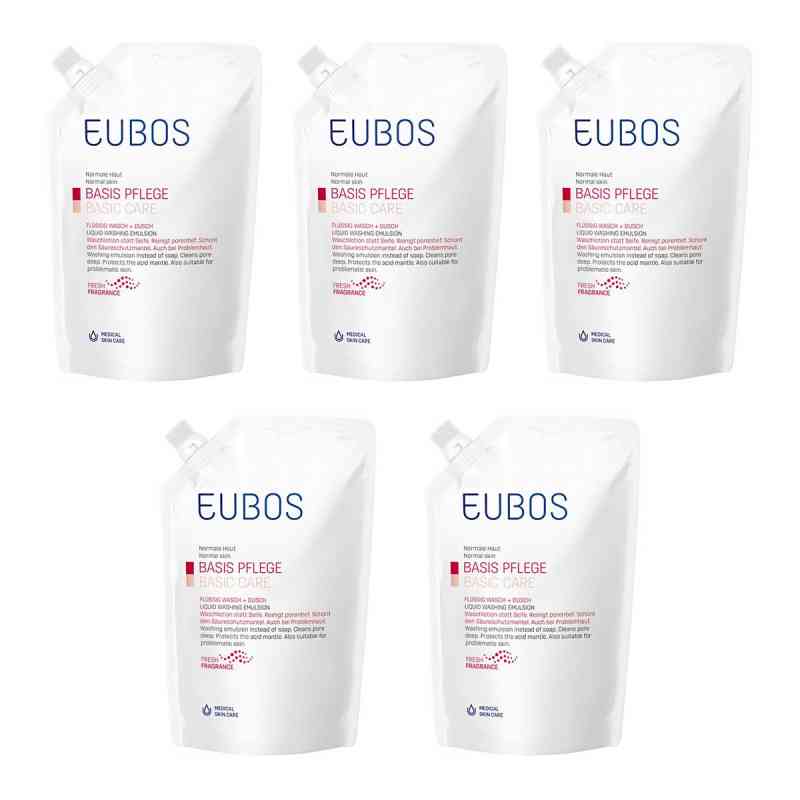 Eubos Flüssig Rot mit frischem Duft Nachfüllpackung Btl. 5x400 ml von Dr. Hobein (Nachf.) GmbH PZN 08104630